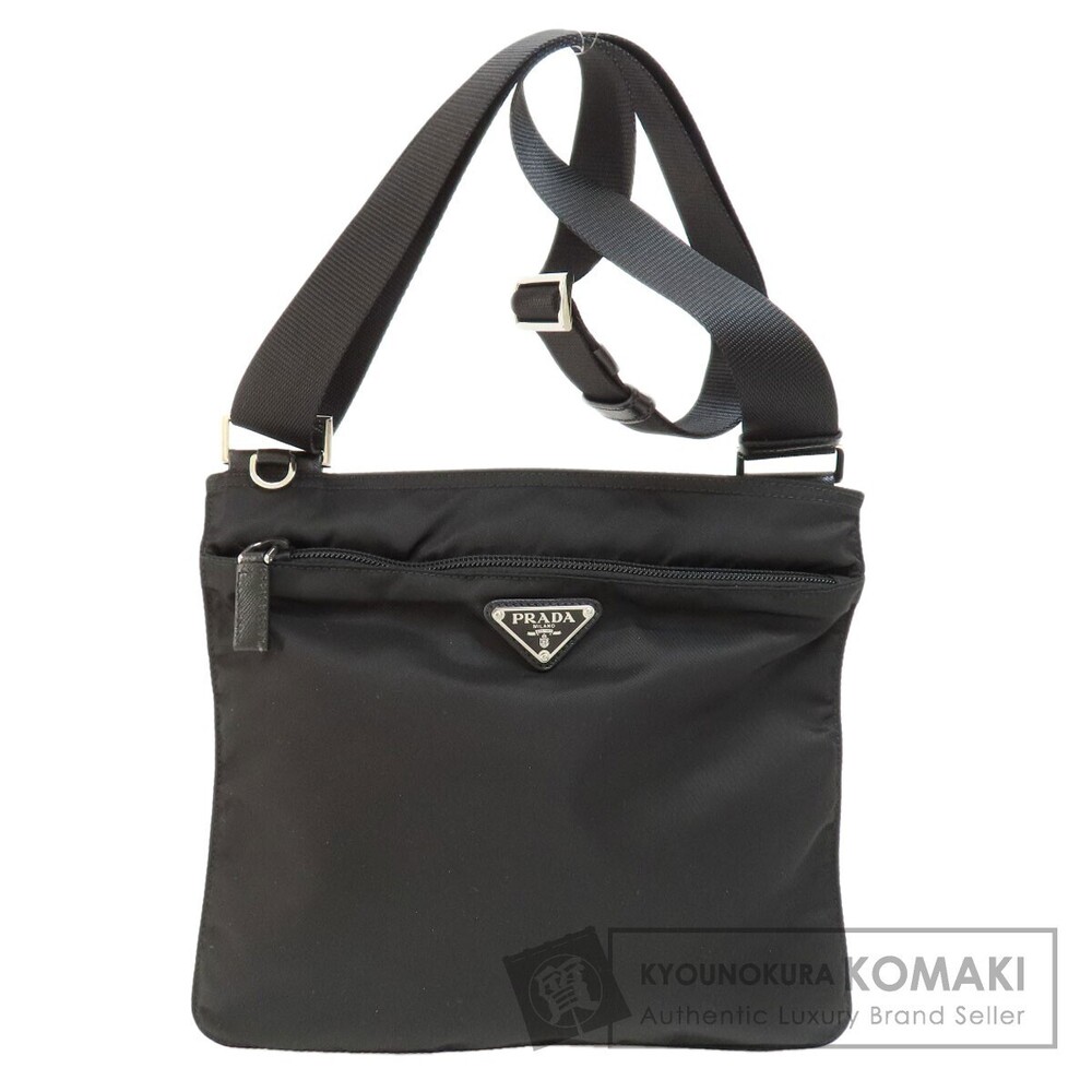 Prada Logo Crossbody Messenger Bag Black